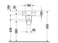 LAVAMANOS 38cm STARCK-2 DURAVIT